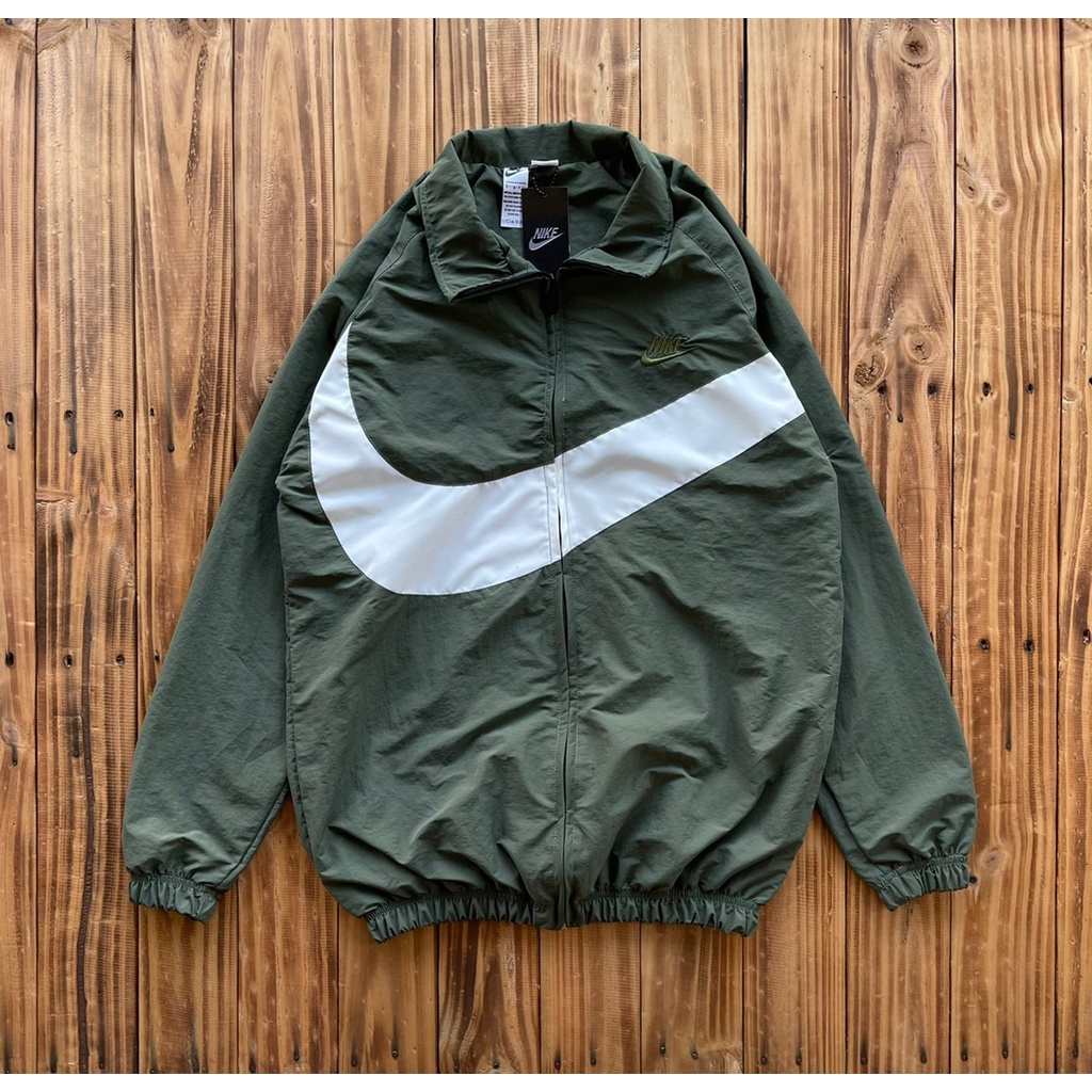 Vintage Windbreaker Jacket Big Swoosh Logo Jaket Pria
