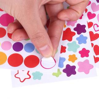 Colorful heart Star DOT Sticker  Stiker  hati Bintang  