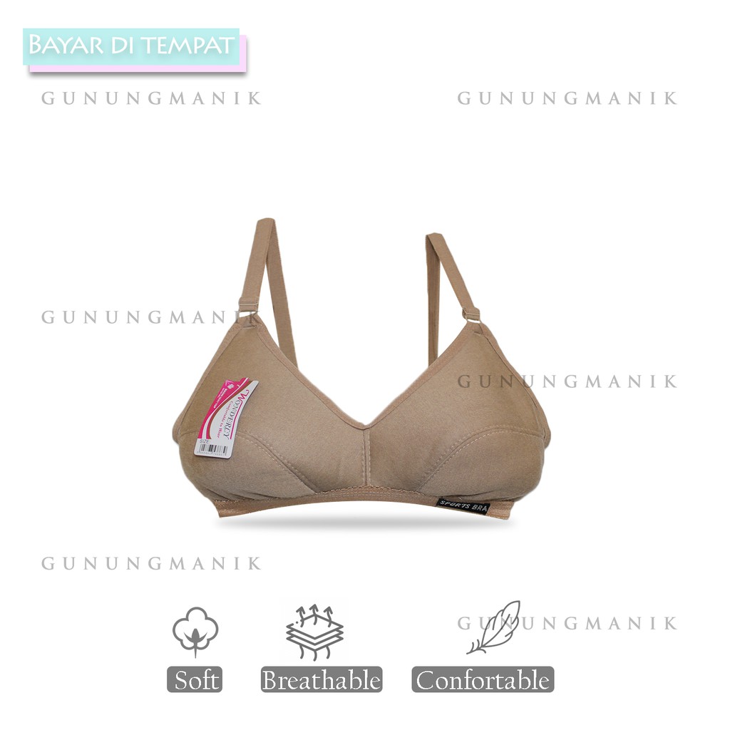 BRA WONDERLY BIG SIZE TANPA KAWAT BUSA TEBAL BH SPORTY