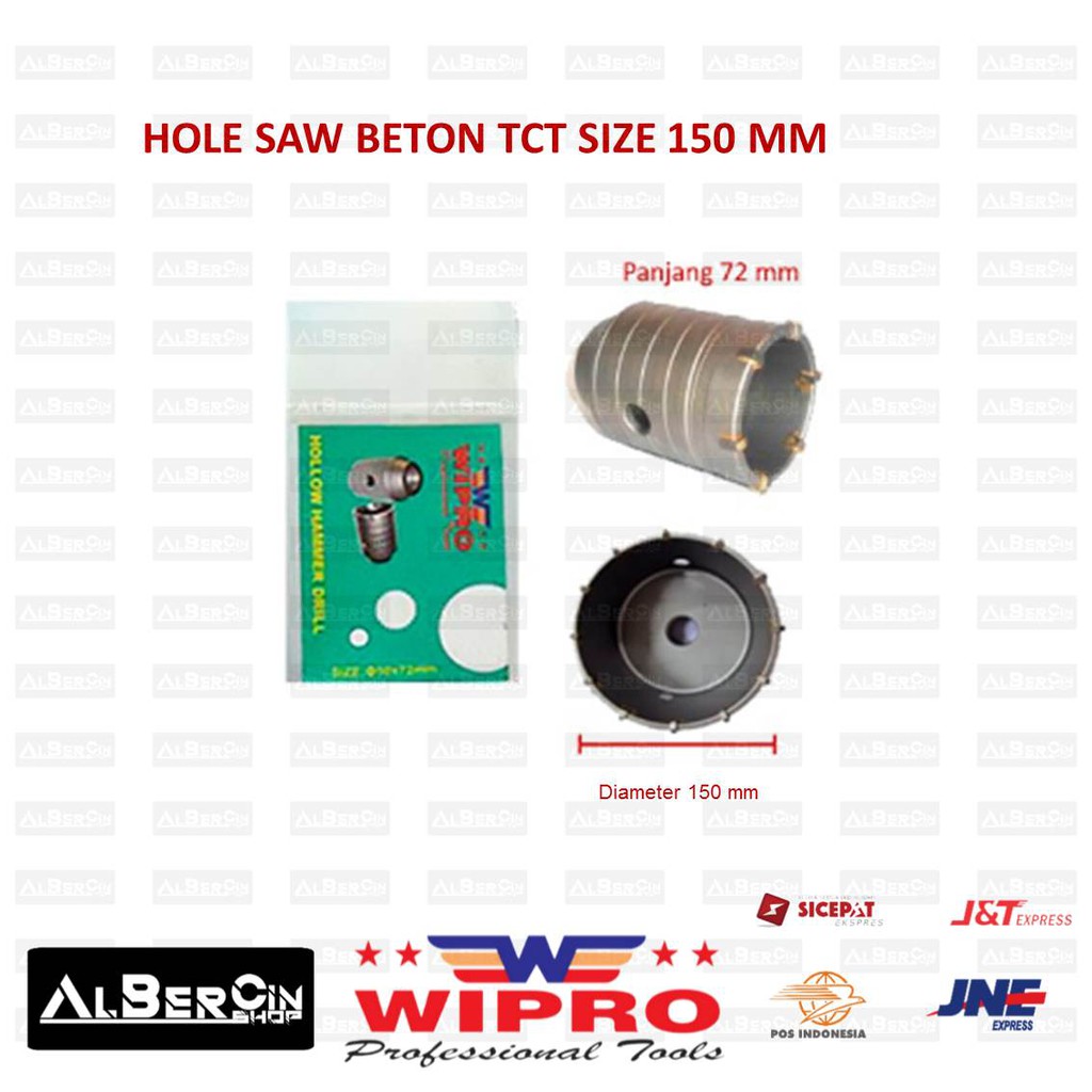 150 mm Hole Saw Mata Bor Tembok Beton Hollow Drill Holesaw TCT 150mm Wipro