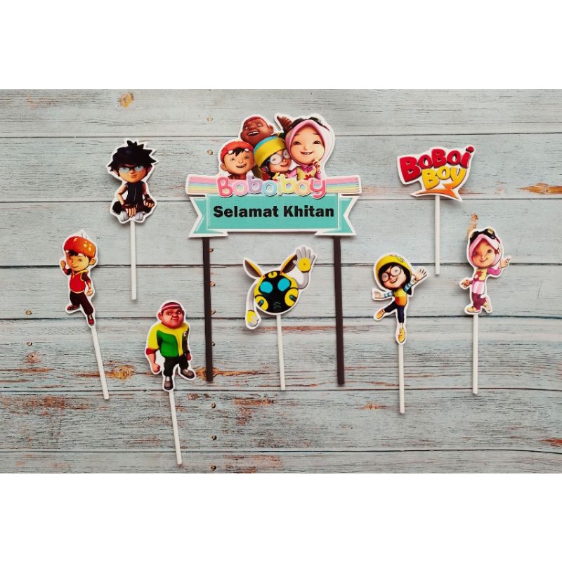 hiasan nasi tumpeng cake topper hiasan kue tema Selamat Khitan Selamat Khitanan Sunatan Sunat Karakt