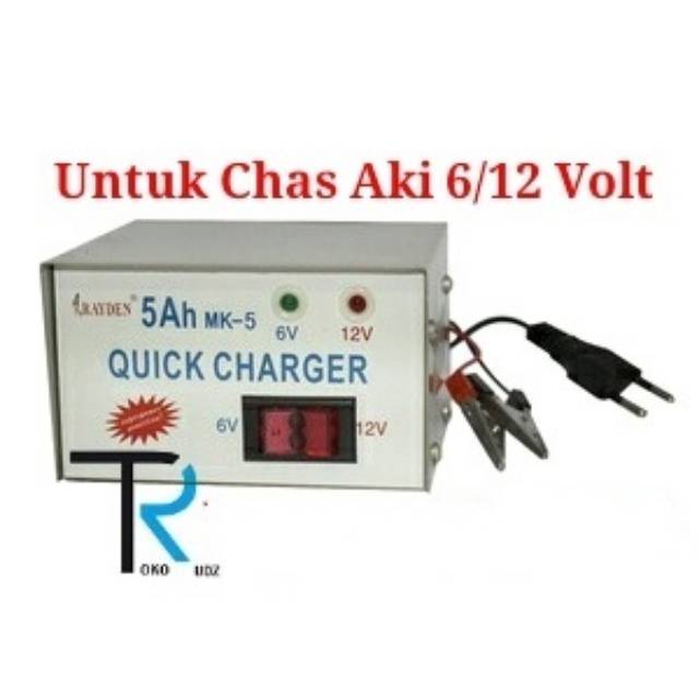 Charger Aki 6V 12V RAYDEN Quick Charger 5 Amper
