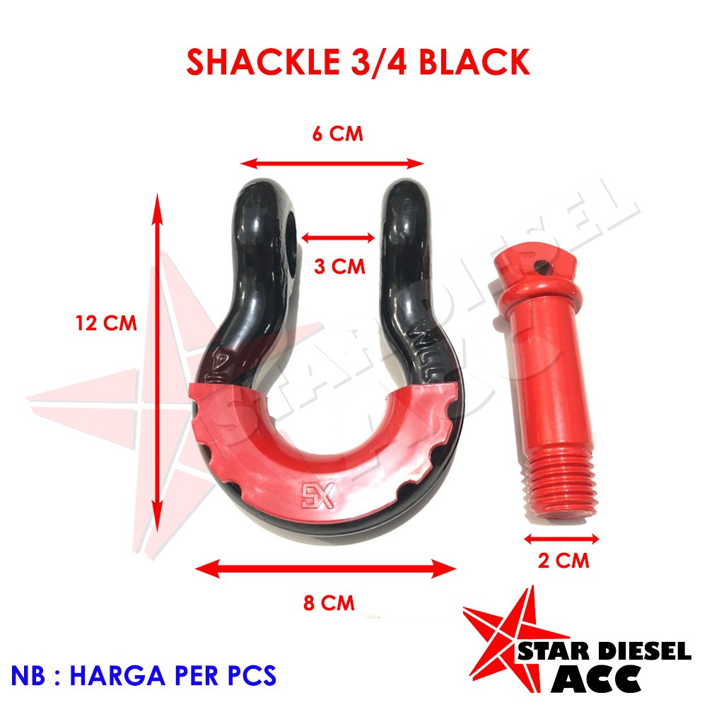 TARIKAN PENGIKAT TALI SHACKLE 3/4 OMEGA SHACKLE 3/4 THAILAND BLACK