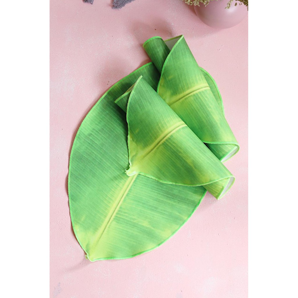 Taplak Meja Bentuk Daun Pisang Besar Bahan Baby Canvas Motif Printing Ukuran 50x150cm Shopee Indonesia