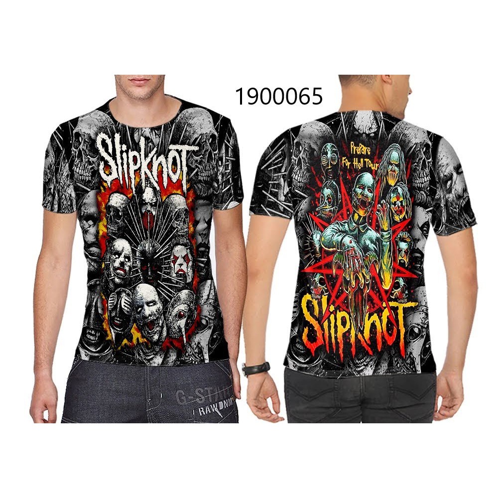 Kaos Pria FullPrint Printing Musik Slipknot - Bisa Custom Tambah Tulisan Gambar Foto