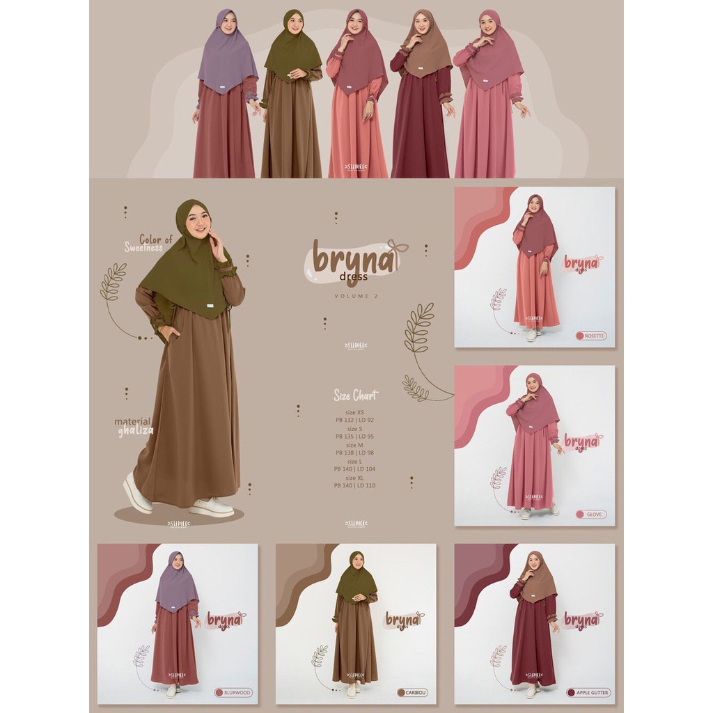 BRYANA DRESS (HANYA DRESS KHIMAR DIJUAL TERPISAH ) Original By.Silmee