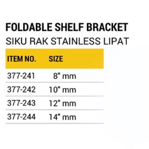 JASON Siku Dinding Penyangga Rak Meja Lipat Shelf Bracket Foldable 8&quot; - 14&quot; / Siku Rak Meja Lipat Stainless