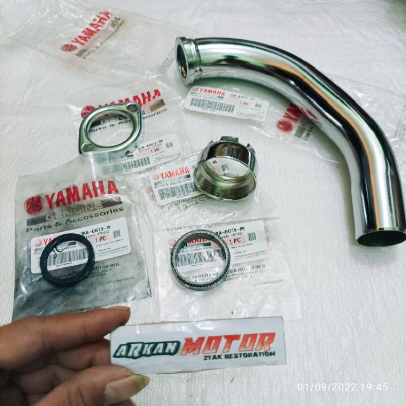 LEHER KNALPOT SET CINCIN PAKING KNALPOT CHROME RXKING RX KING ORIGINAL