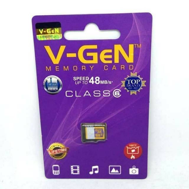 Memory V gen 16 gb class 6 / mmc V gen 16 gb original 100%