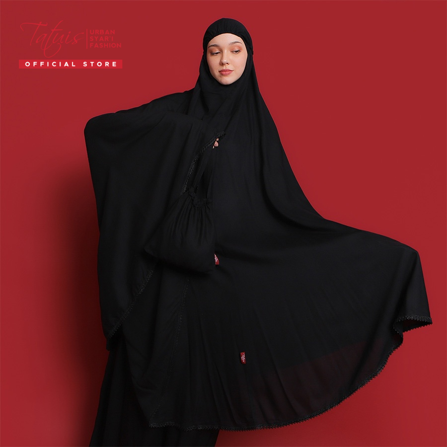 Tatuis Mukena Shiva 093 Black Dewasa Maxi Jumbo Love Series