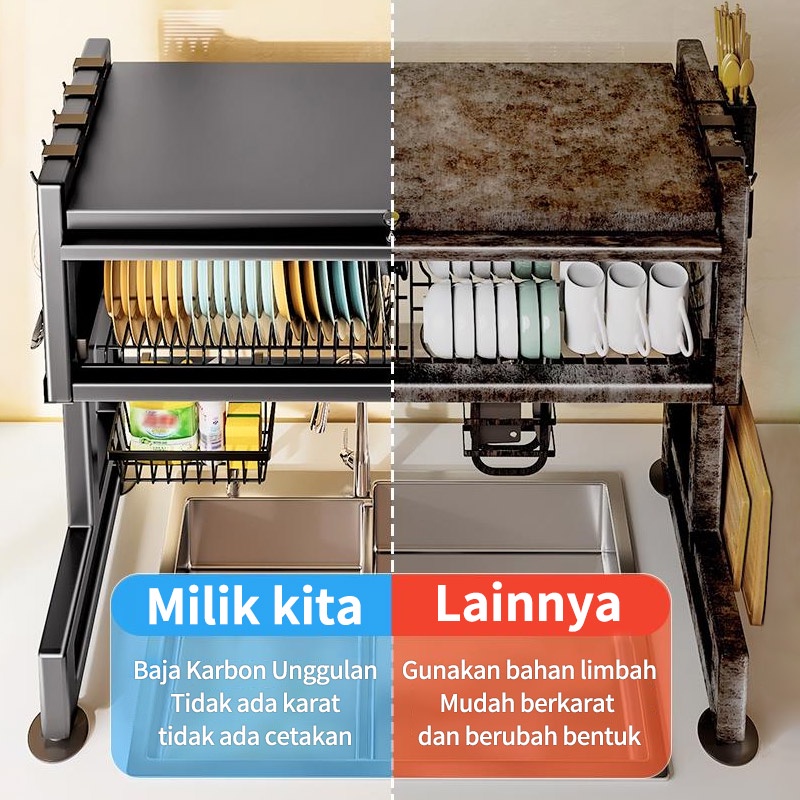 Rak Dapur Rak Wastafel Pintu Kabinet Rak Piring Rak Pinggan Mangkuk Rak Sinki