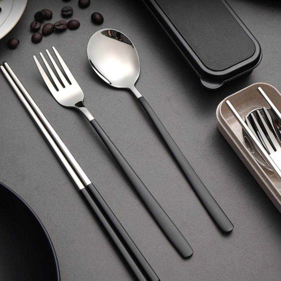 SENDOK KOREA CUTLERY SET SENDOK GARPU SUMPIT STAINLESS SET