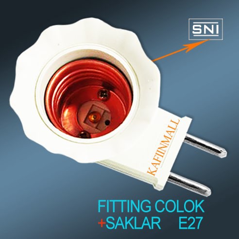 Fitting colok dan saklar putih/fitting E27/Fitting saklar