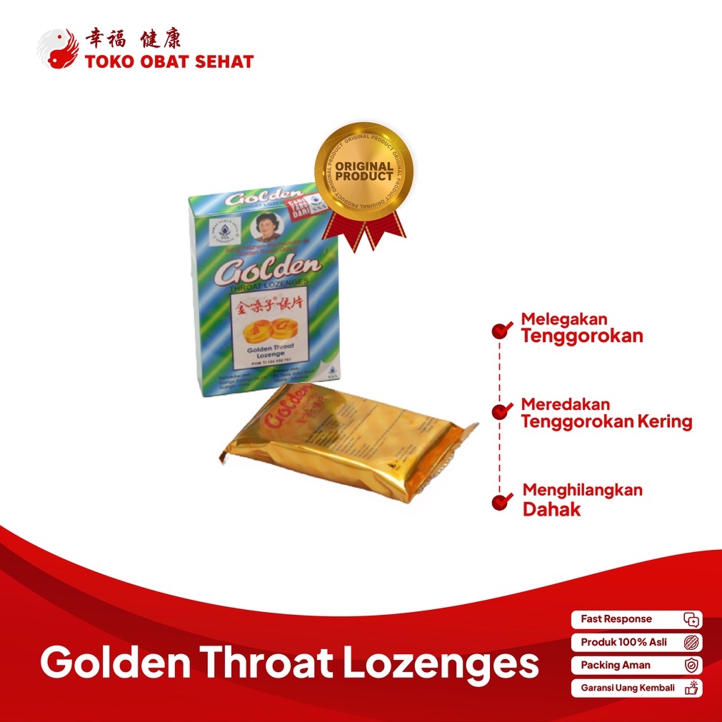 GOLDEN THROAT LOZENGES permen sakit tenggorokan - tenggorokan gatal dan kering