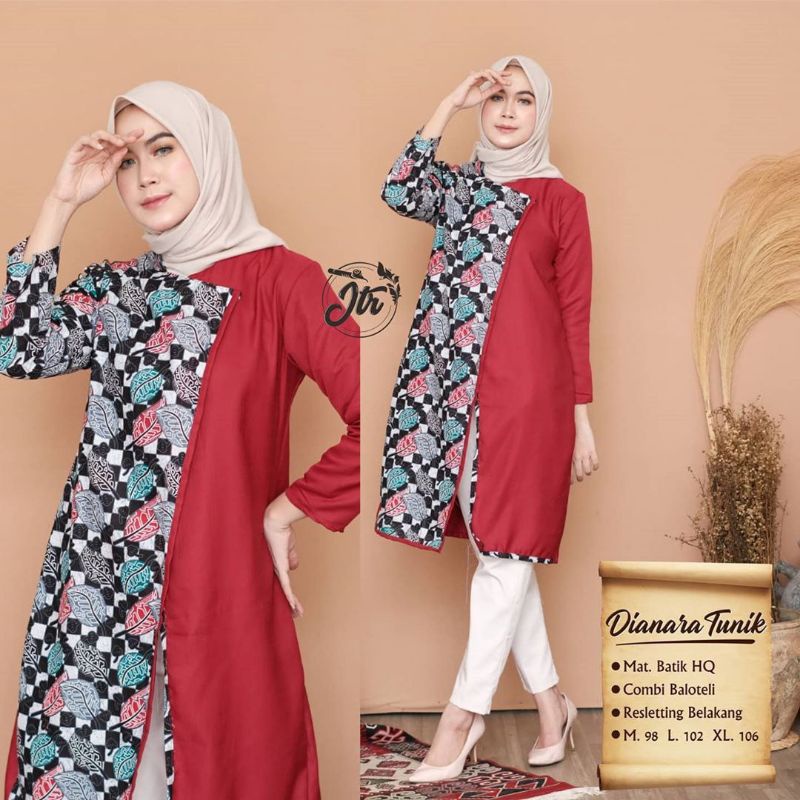 tey-17 Batik wanita ASJ SA HRB026 Kenongo Kemeja Tosca Pendek-dianara