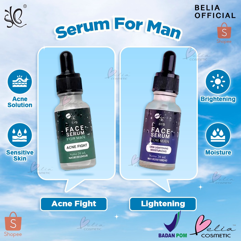 ❤ BELIA ❤ SYB Face Serum For Man | Skin Lightening Moisturizing | Acne | Niacinamide | Serum | BPOM