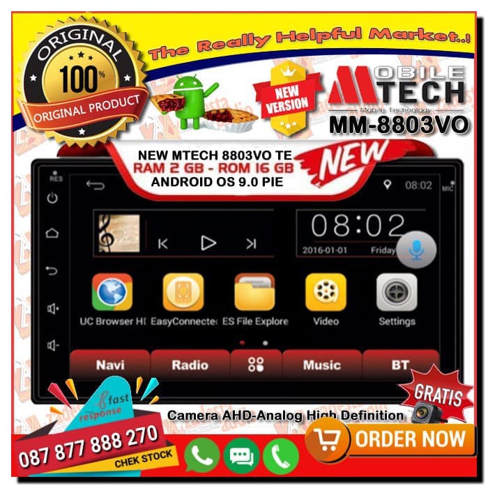 HeadUnit Android MTech MM8803V 7 Inch/M-Tech MM 8803V/M Tech 8803 Limited