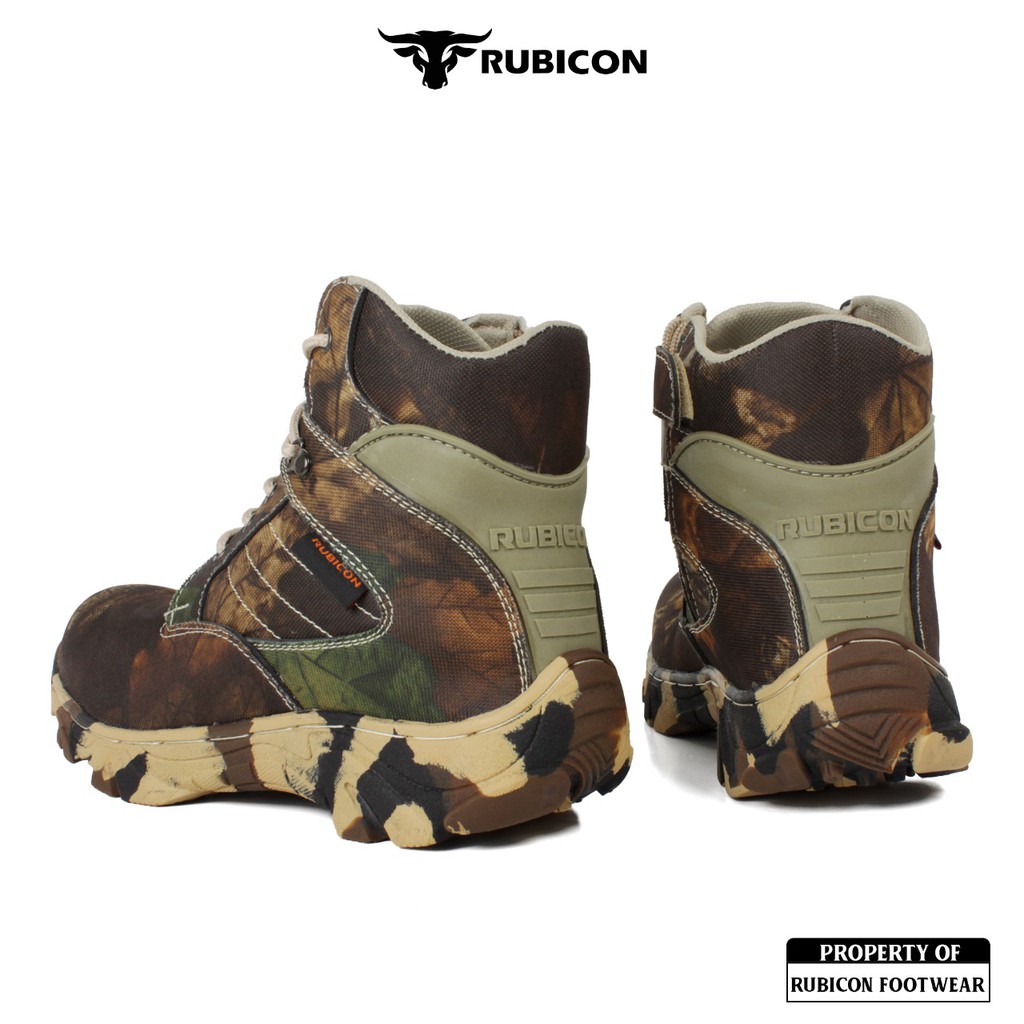 RUBICON 6 INCH ARMY CAMO SEPATU BOOTS TACTICAL TRACKING UJUNG BESI RESLLETING AKTIF KERJA LAPANGAN