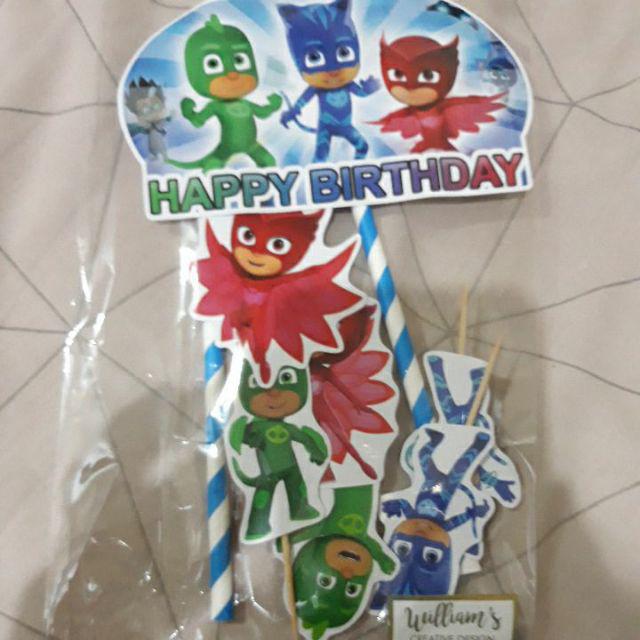 Hiasan Kue Cake Topper Birthday C1 Pj Masks Isi 7