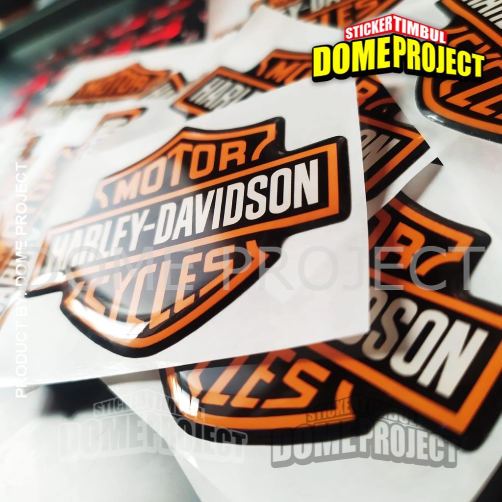 STIKER MOTOR TIMBUL LOGO MOTOR HARLEY DAVIDSON TIMBUL 3D RESIN LENTUR KEREN AESTHETIC WATERPROOF