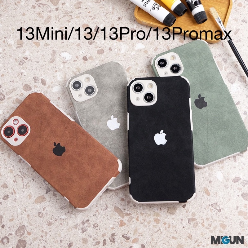 Calfskin Case - Softcase Anticrack Fullcove for iPhone 13 13Pro 13Promax 13Mini 14 14PLUS 14PRO 14PROMAX