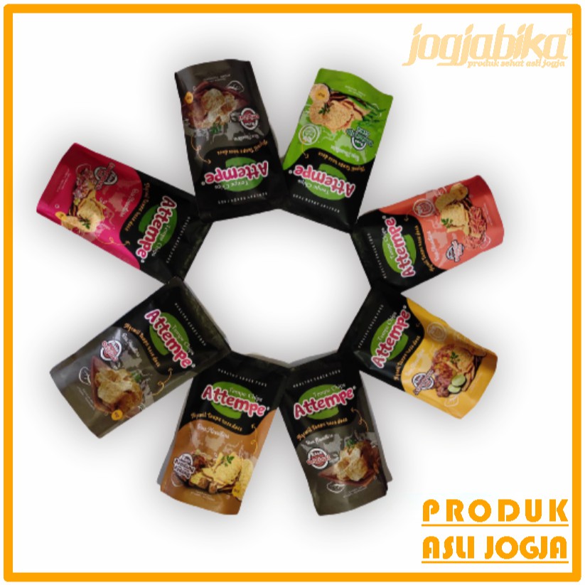 

Keripik Tempe Murah Kedelai Lokal Non GMO Gluten Free Attempe Jogjabika 80 g