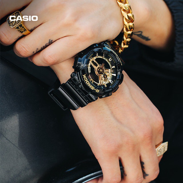 Casio ga-110gb-1a Jam Tangan Pria G-Shock Sport Anti Air Warna Hitam Emas ba-110 Grade Ori bm