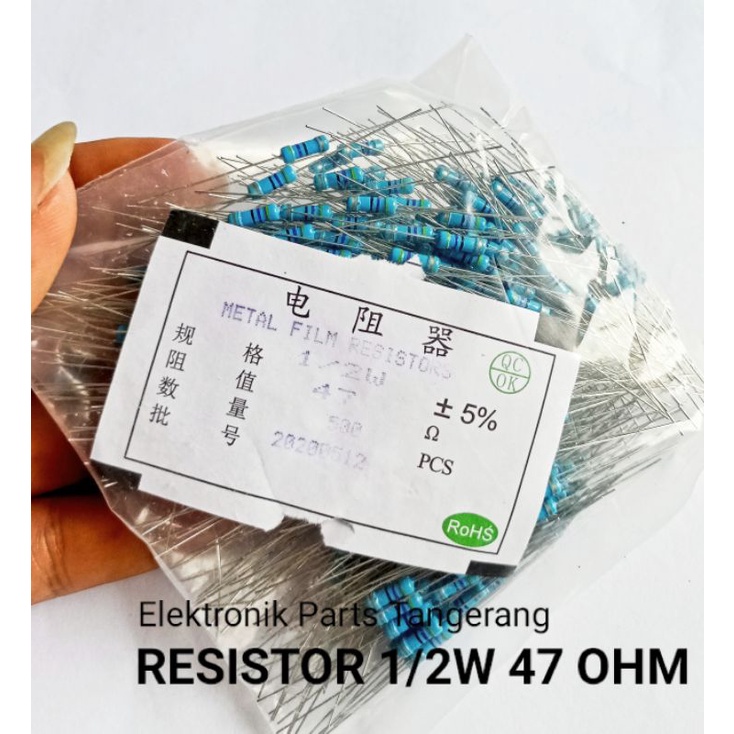 (10 Buah) RESISTOR 1/2W 47 OHM RESISTOR 1/2WATT 47 OHM RESISTOR 1/2 WATT 47 RESISTOR 1/2 W 47 OHM