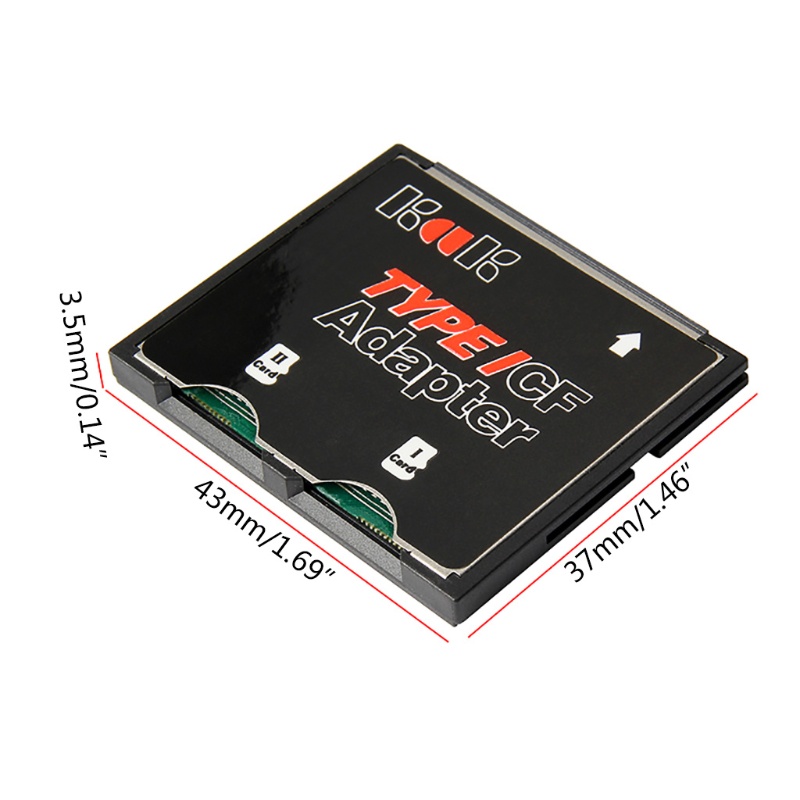 Btsg Biasa Digunakan 2port Slot SDHC TF to CF Type I Flash Compact Card Reader Adapter Aksesoris Komputer