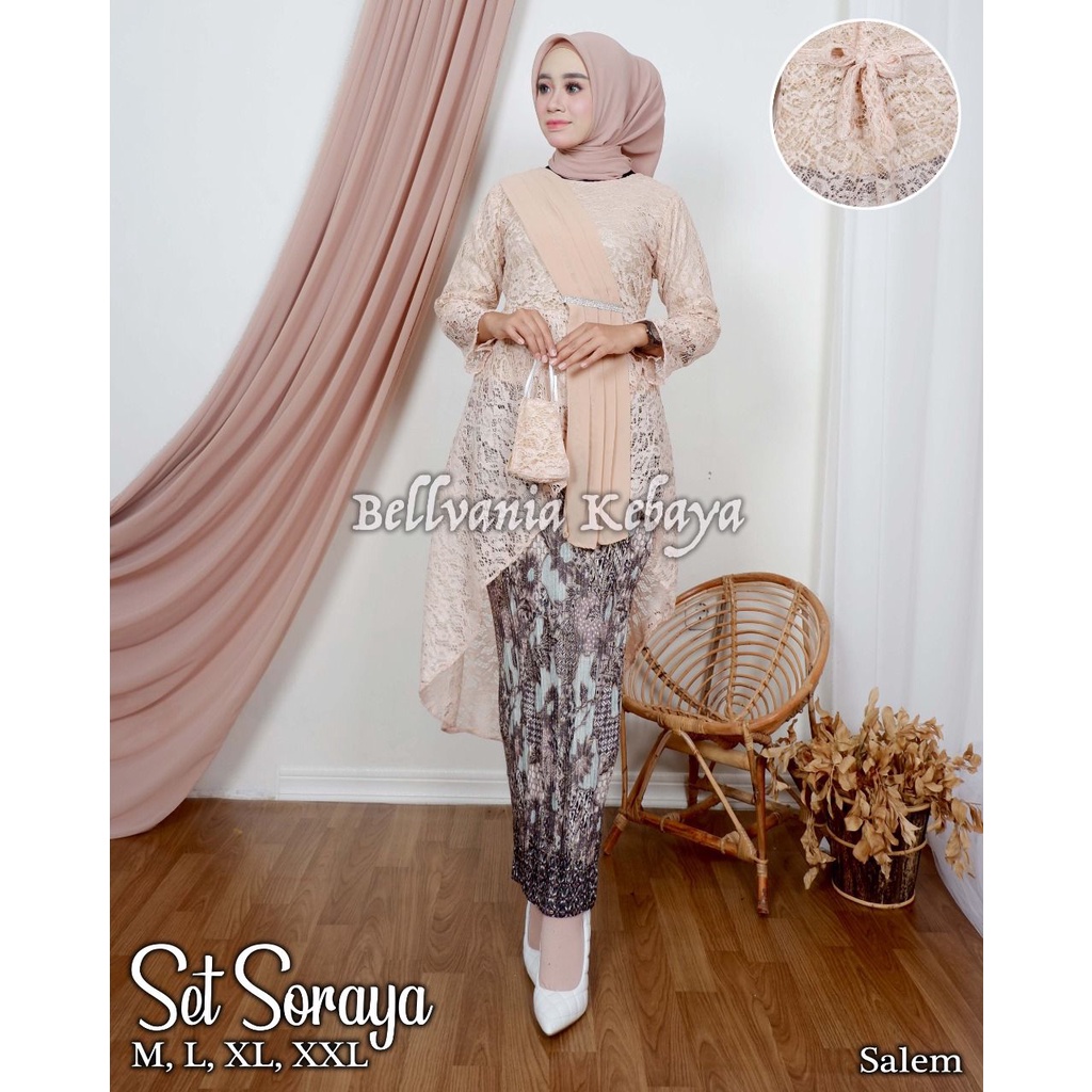 Permata Olshop / Set Soraya Brokat / Kebaya Salendang / Kebaya Tundangan / Baju Buat Pesta / Kebaya Wisuda