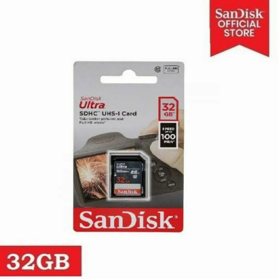 SANDISK SDCARD ULTRA 32GB 100MB/S- SD CARD 32 GB 100MBPS