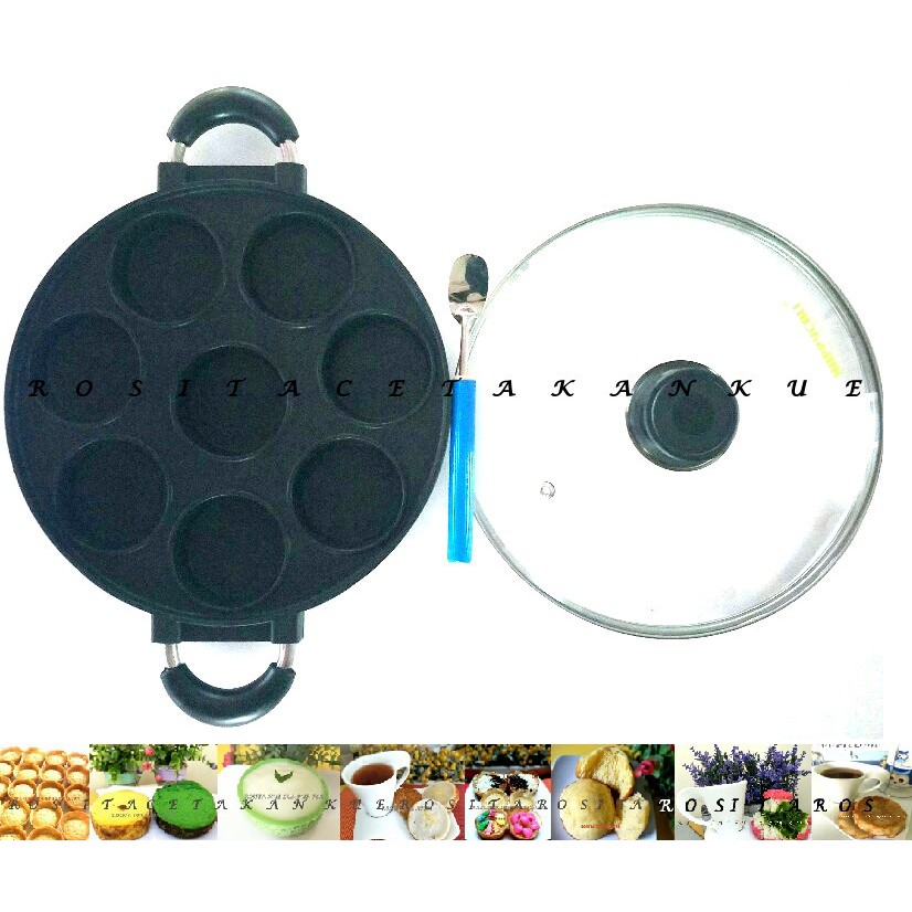 Happycall Cetakan Kue Martabak mini Lumpur Apem Bika Ambon Carabikang Wingko Babat isi 8 Datar