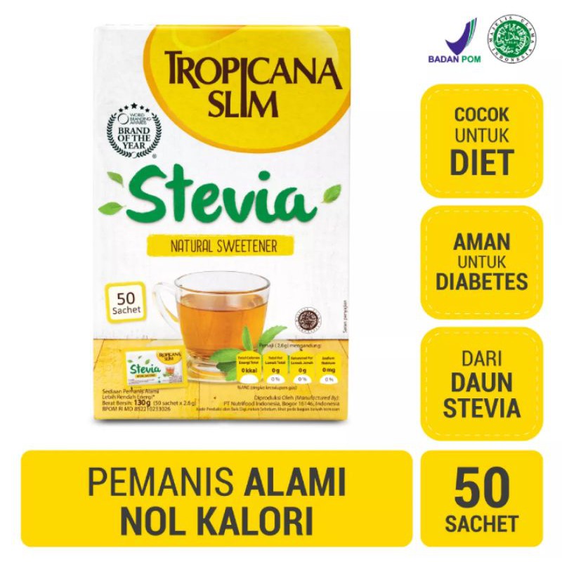 

Tropicana Slim Stevia [exp.2026] Sweetener 50's Gula Tropicana Slim