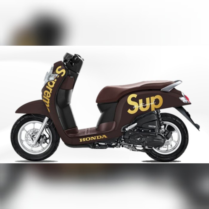 READY FULL BODY STIKER CUTTING SUPREME UNTUK MOTOR SCOOPY VESPA FINO - GOLD TERMURAH