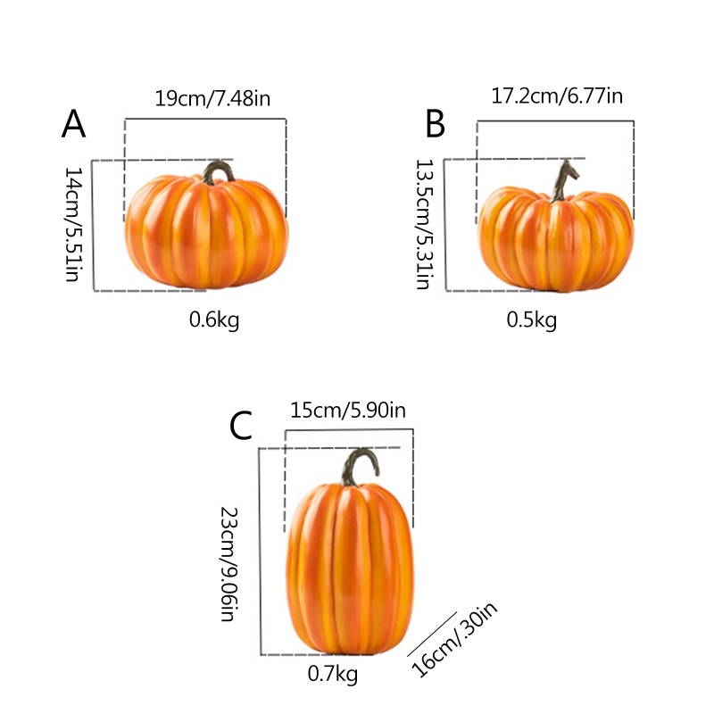 Patung Labu Halloween Bahan Resin Untuk Dekorasi Meja Makan