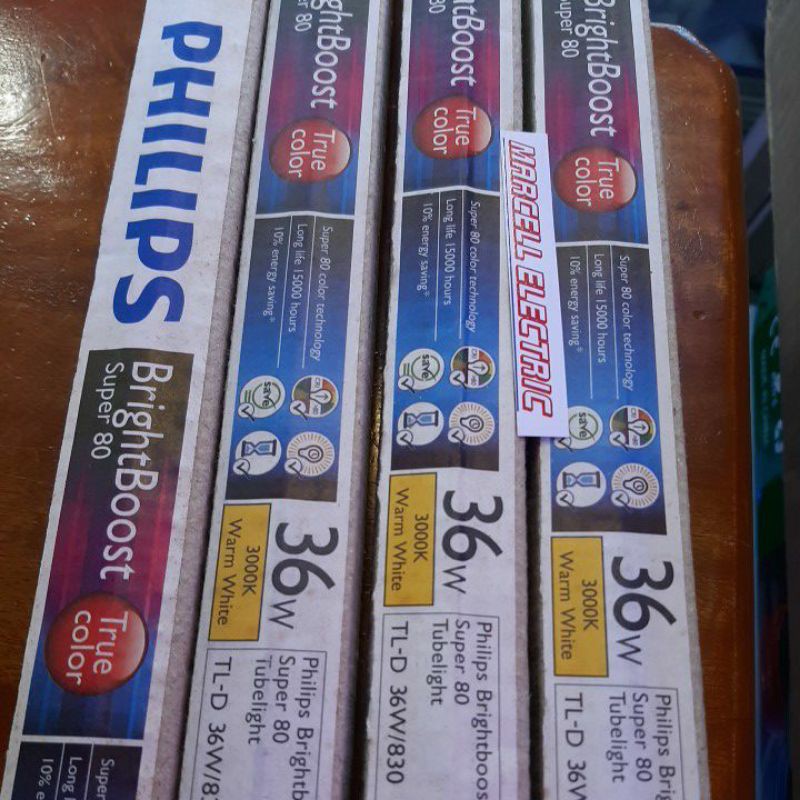Lampu philips Brightboost Super 80 Tubelight TL-D 36W/830 WARM WHITE
