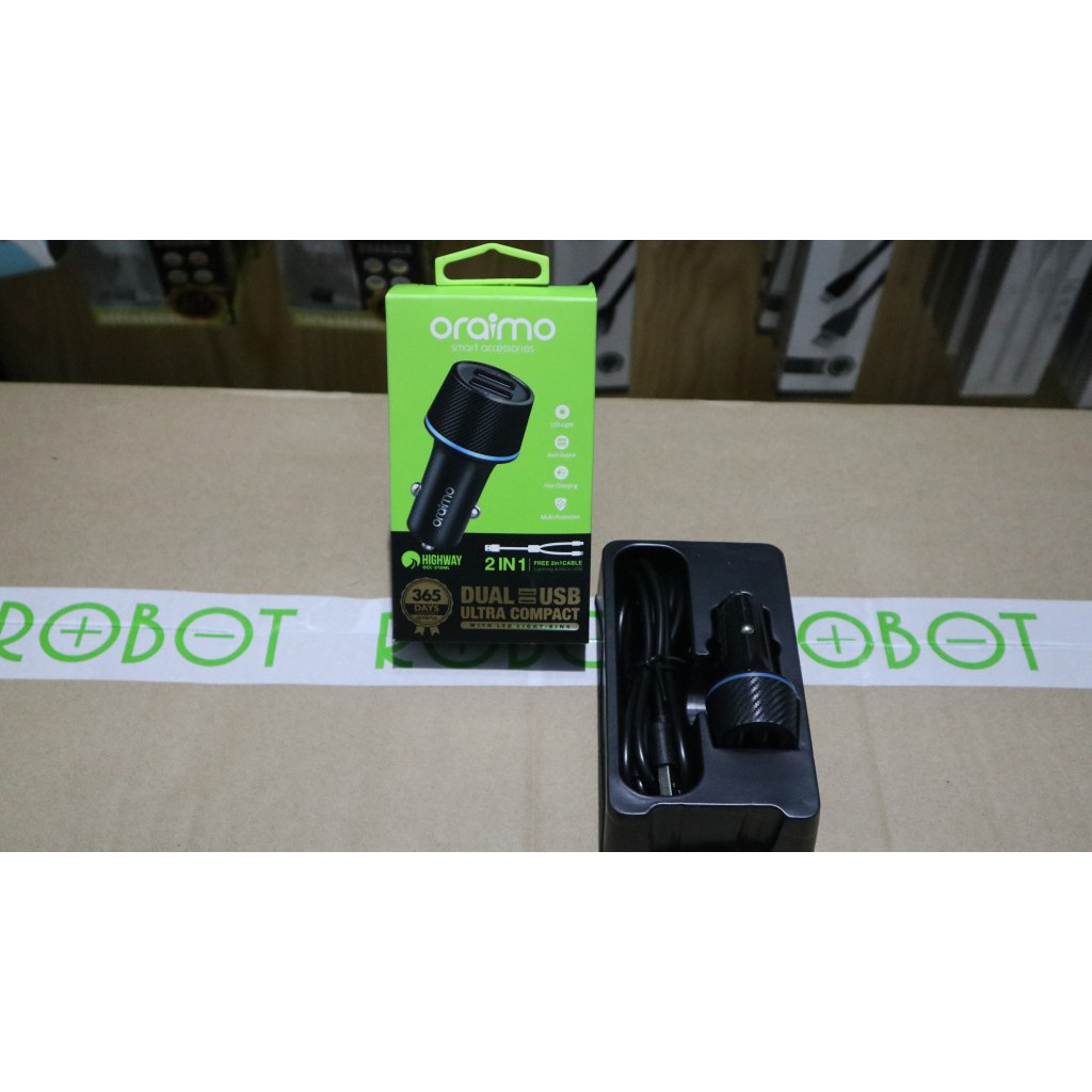 CHARGER MOBIL ORAIMO OCC-21DML 2 OUTPUT 2 AMPERE GARANSI 1TH