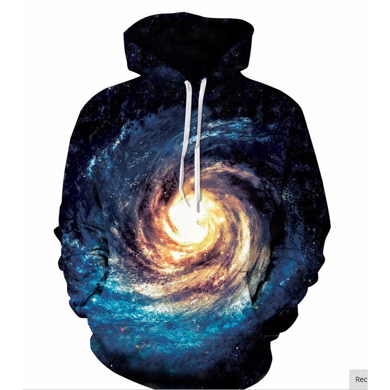 Sweater Kaos  Hoodie Lengan  Panjang  Desain Spiral Galaxy 3D  