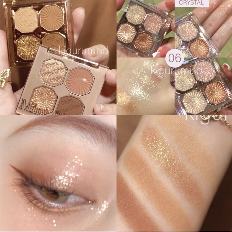 DIKALU Mini Jewerly Eyeshadow Korean Pallete Matte 4 Warna Waterproof Berfungsi Menciptakan Efek Riasan Yang Berkilau XX050