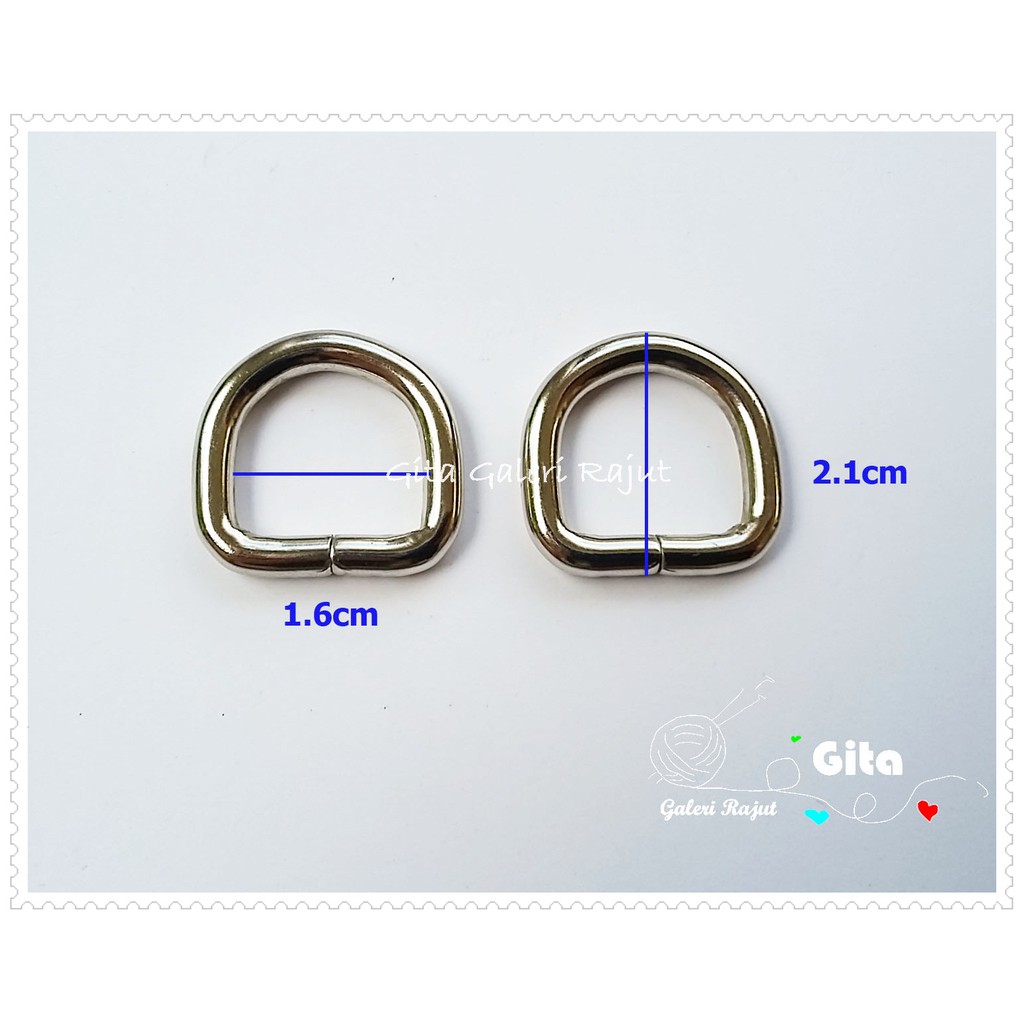 (2pcs) Ring D 1.5cm Nikel Tebal