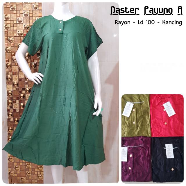 GROSIR DASTER PAYUNG POLOS BUSUI KANCING (RANDOM)