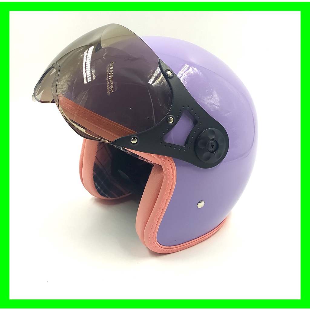 Helm Retro Wanita SADA ROSA NEW FLANEL PURPLE PASTEL