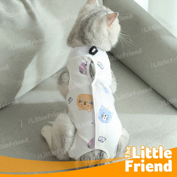 Baju Kucing Anjing Recovery Pasca Operasi Steril Cover Belly Bergambar