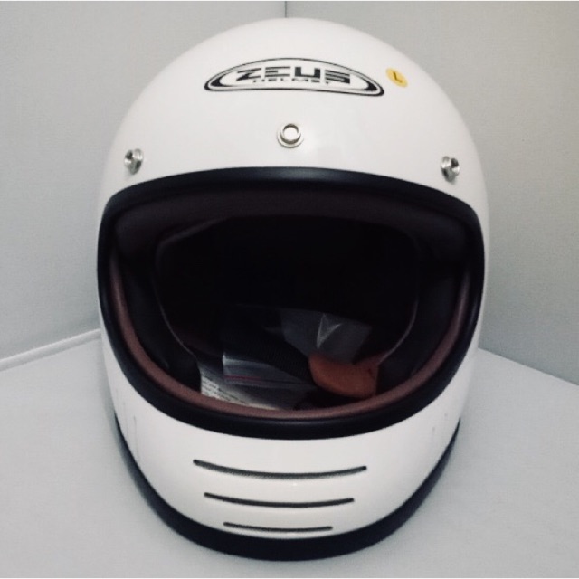 Zeus 816 816C white putih premium helm cakil retro bogo pilot robot jadul astronot epic