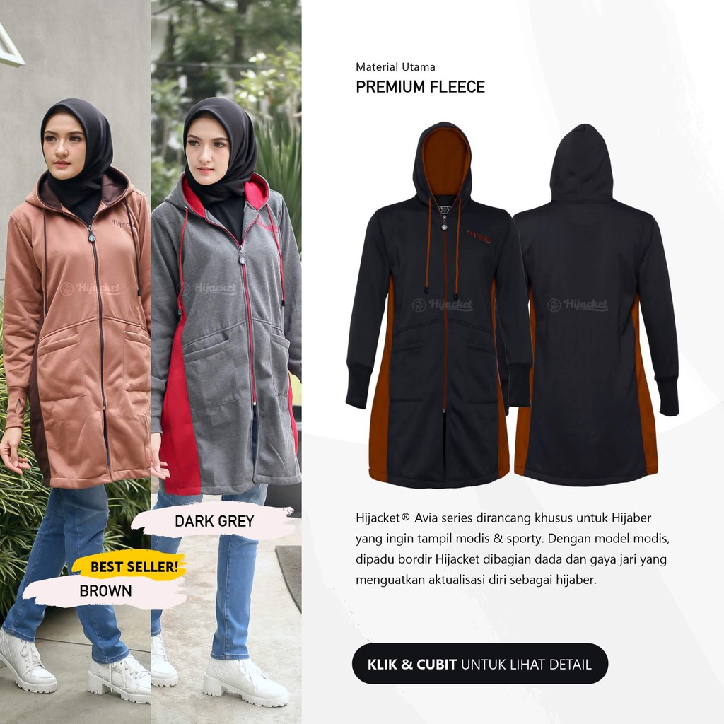 ✅Beli 1 Bundling 4✅ Hijacket AVIA Original Jacket Hijaber Jaket Wanita Muslimah Azmi Hijab Hijaket-3