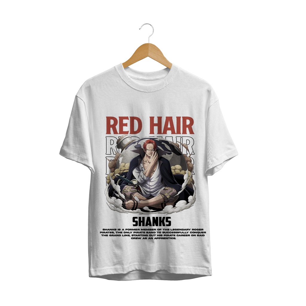 T-SHIRT BAJU KAOS DISTRO RED HAIR ACE SHANKS ONE PIECE