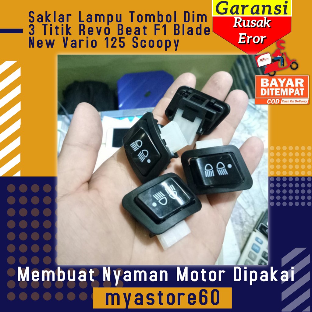 Saklar Lampu Tombol Dim 3 Titik Revo Beat F1 Blade New Vario 125 Scoopy Variasi Sparepart Motor