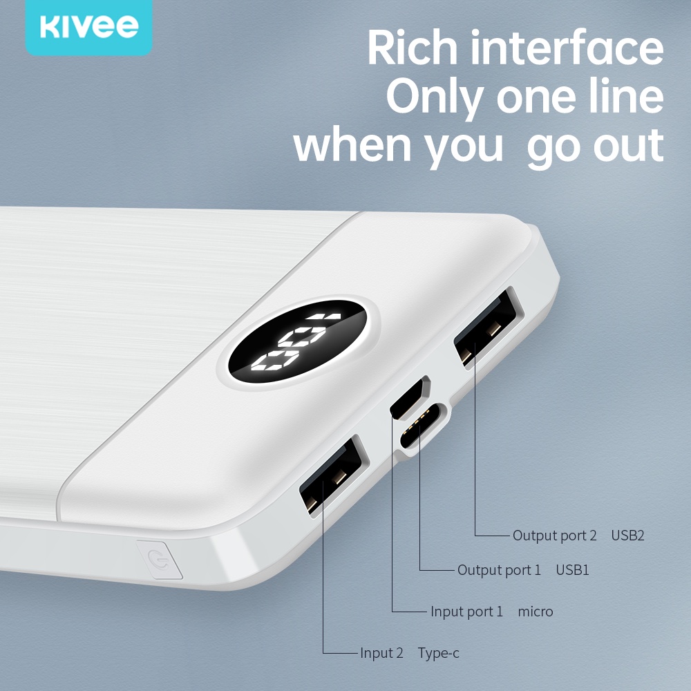 Kivee powerbank 20000mAh original Fast Charging 37W powerbank min iphone  Samsung Oppo10000mAh