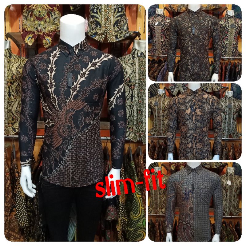 Batik Slim Fit Batik Premium Kemeja Baju Batik Pria Lengan Panjang