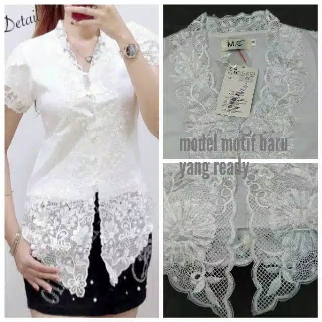 Promo Kebaya Encim Senada Modern katun kombinasi brukat bordir lengan tulip